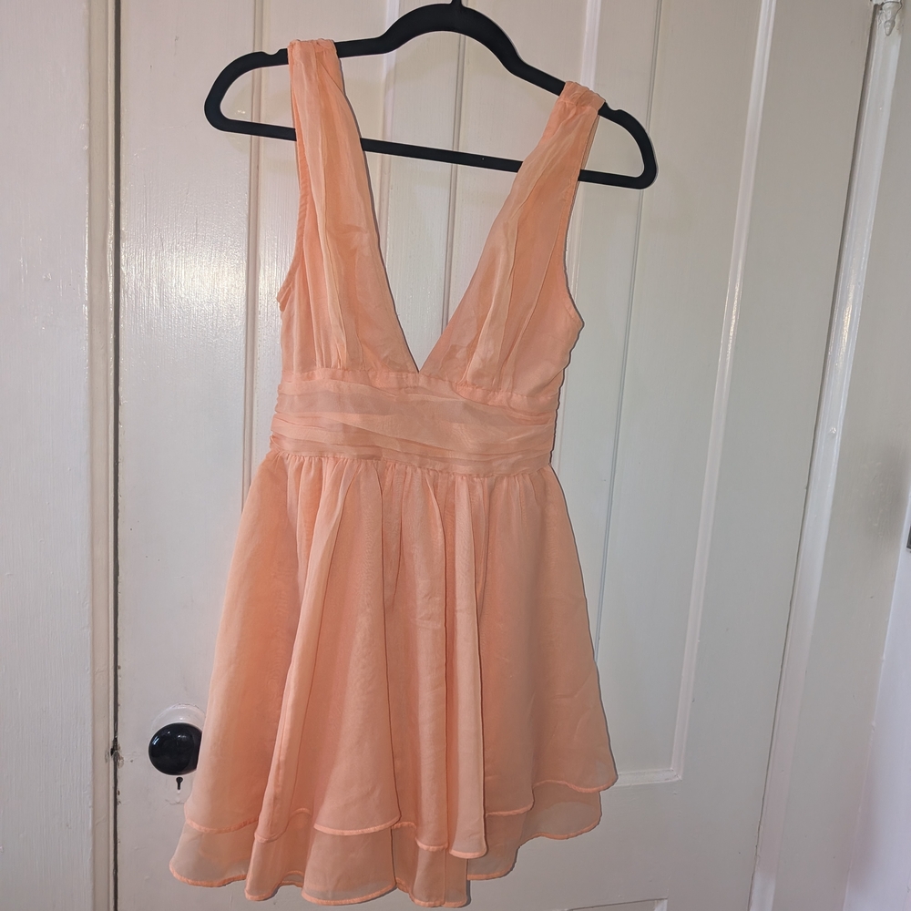 Abercrombie & Fitch Peach Chiffon Mini Dress